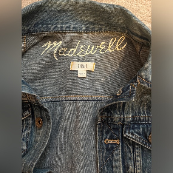 Madewell Medium Wash 100% Cotton Jean Vest Size XSmall - Picture 5 of 9
